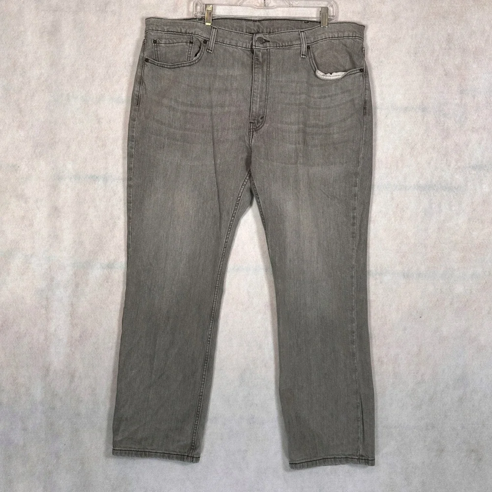 Levi's Jeans Mens 42x32 514 Straight Fit Grey Good Stretch Denim Pants